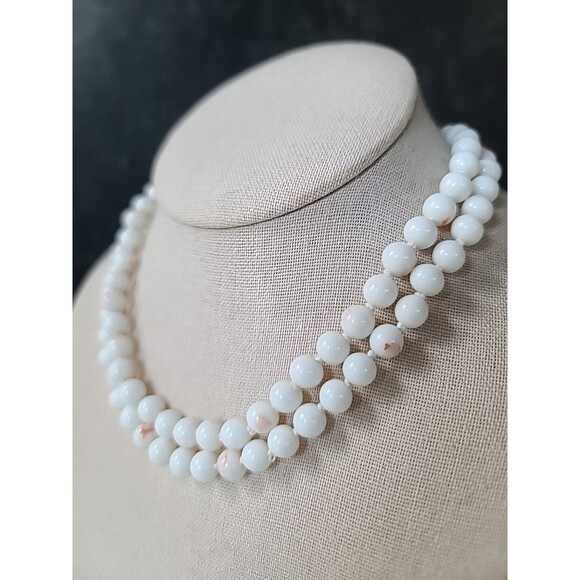 Double-Stranded Glass Beaded Necklace Vintage, READ - Picture 2 of 10
